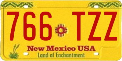 NM license plate 766TZZ