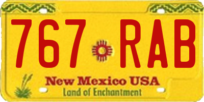 NM license plate 767RAB