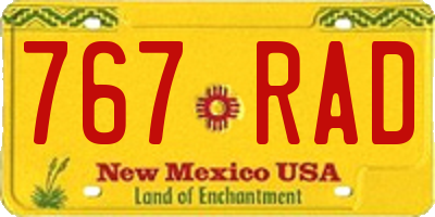 NM license plate 767RAD