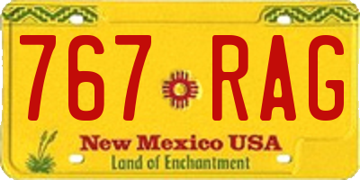 NM license plate 767RAG