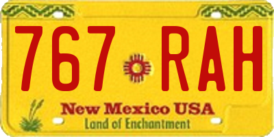 NM license plate 767RAH