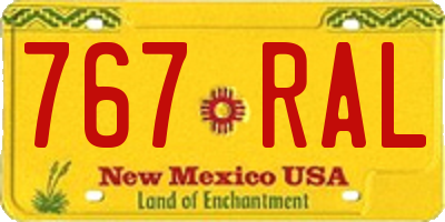 NM license plate 767RAL