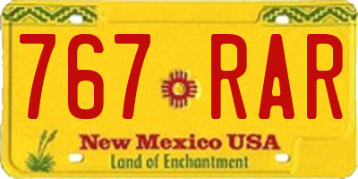 NM license plate 767RAR