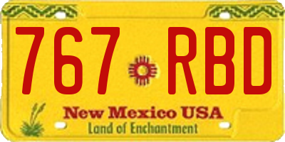 NM license plate 767RBD