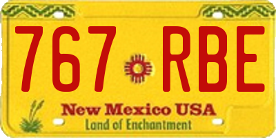NM license plate 767RBE