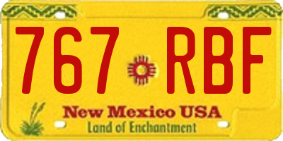 NM license plate 767RBF