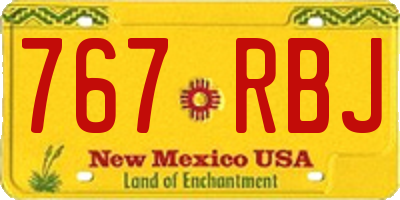 NM license plate 767RBJ