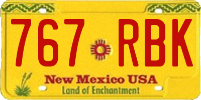 NM license plate 767RBK
