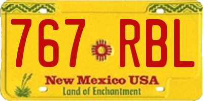 NM license plate 767RBL