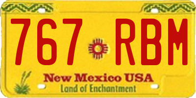 NM license plate 767RBM