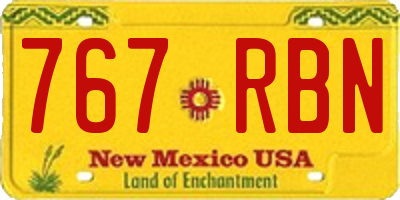 NM license plate 767RBN
