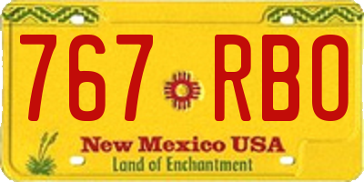 NM license plate 767RBO