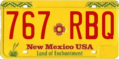NM license plate 767RBQ