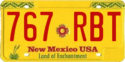 NM license plate 767RBT