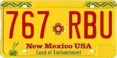 NM license plate 767RBU