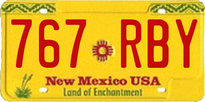 NM license plate 767RBY