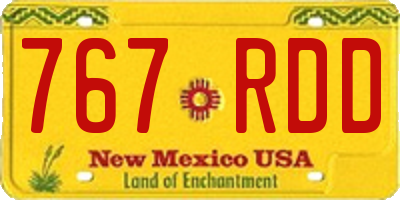 NM license plate 767RDD