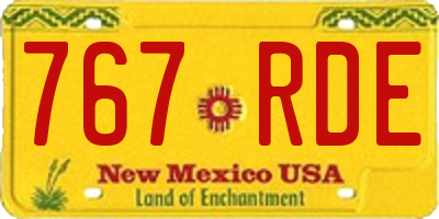 NM license plate 767RDE