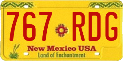 NM license plate 767RDG