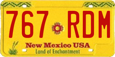 NM license plate 767RDM
