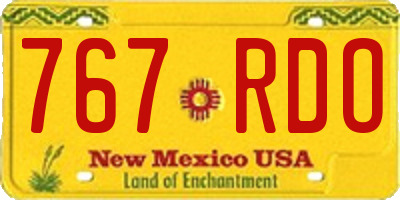 NM license plate 767RDO