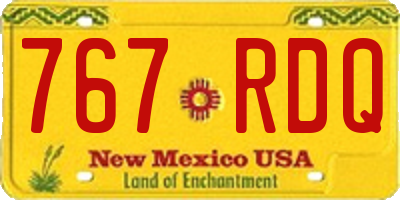 NM license plate 767RDQ