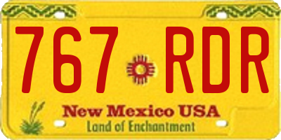 NM license plate 767RDR