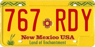 NM license plate 767RDY