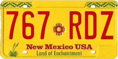 NM license plate 767RDZ