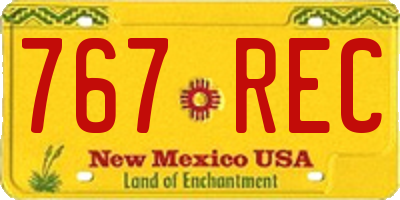 NM license plate 767REC
