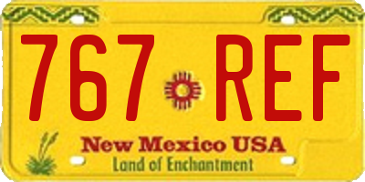 NM license plate 767REF
