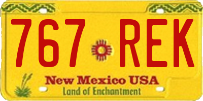 NM license plate 767REK