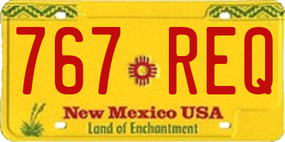 NM license plate 767REQ