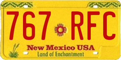 NM license plate 767RFC