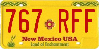 NM license plate 767RFF