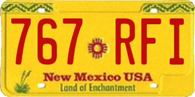 NM license plate 767RFI