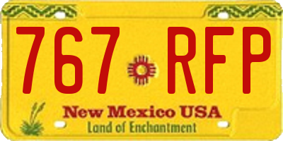 NM license plate 767RFP