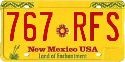 NM license plate 767RFS