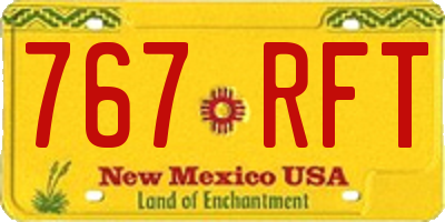 NM license plate 767RFT
