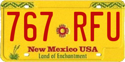 NM license plate 767RFU