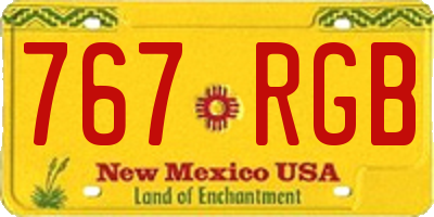 NM license plate 767RGB