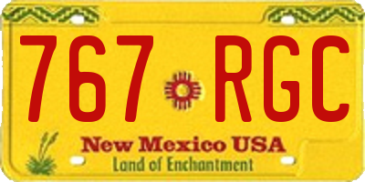 NM license plate 767RGC