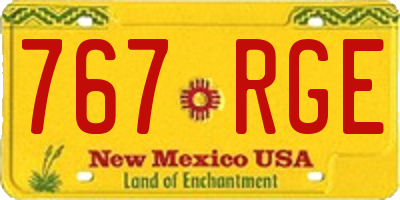 NM license plate 767RGE