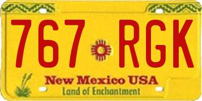 NM license plate 767RGK
