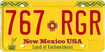 NM license plate 767RGR