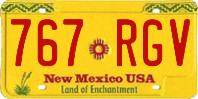 NM license plate 767RGV