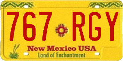 NM license plate 767RGY