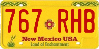 NM license plate 767RHB
