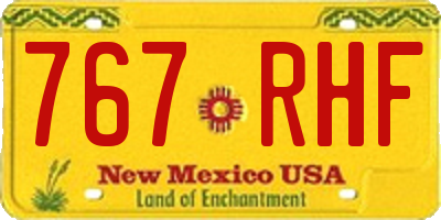 NM license plate 767RHF