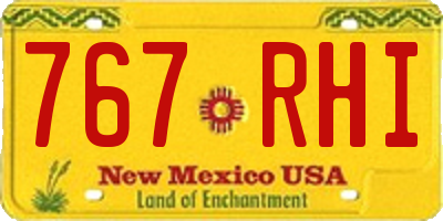 NM license plate 767RHI